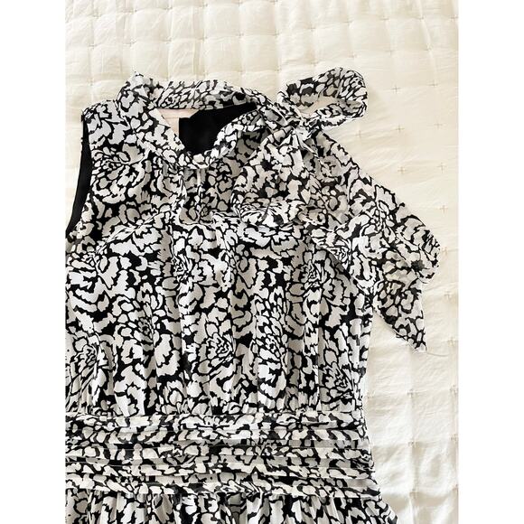 Banana Republic Floral Print Halter Dress | Black and White | EUC - Picture 3 of 9